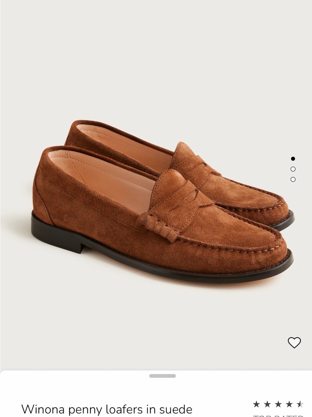 Women’s new Winona J Crew Penny Loafers in Brown Suede 8 color is castana brown